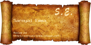 Sarnyai Emma névjegykártya