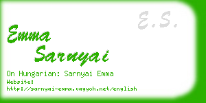 emma sarnyai business card